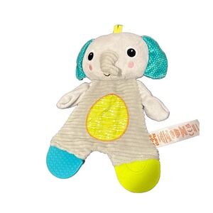 Bright Starts Elephant Lovey Gray Security Blanket Teething Toy Baby Shower Gift